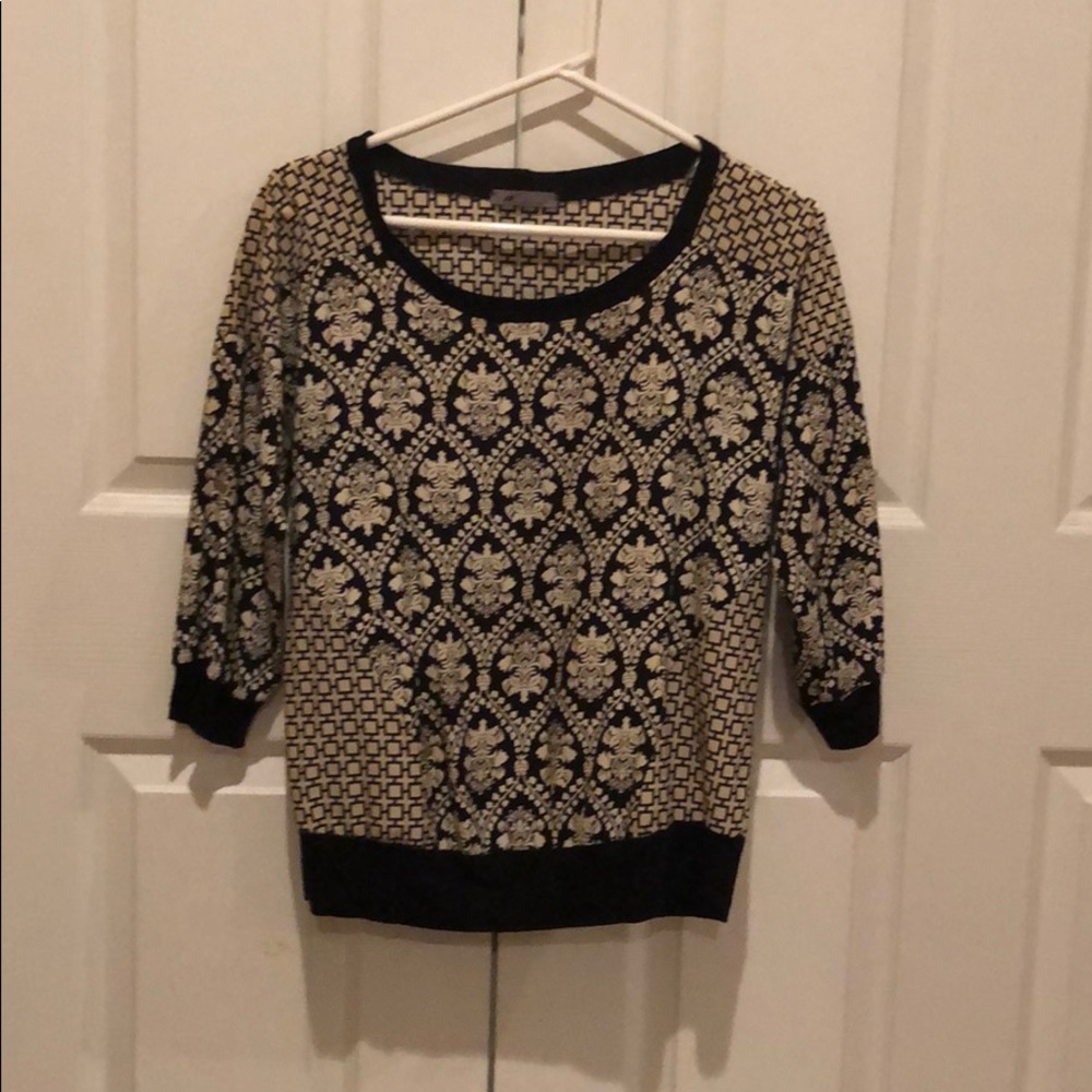 Mixed-pattern, mixed-media Top Size XS